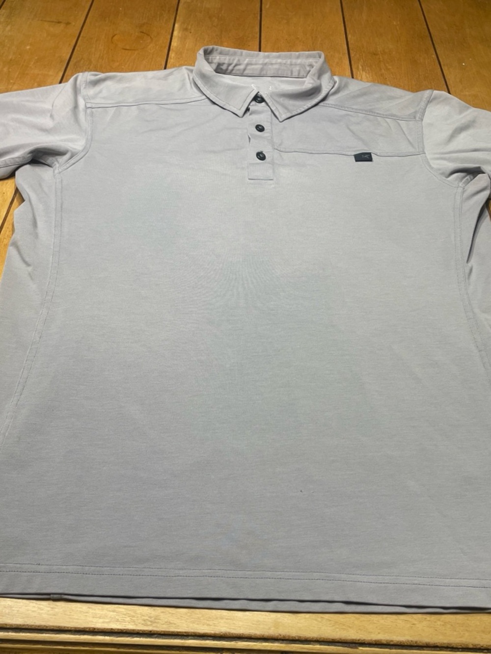 Arc'teryx Captive Polo Shirt Light Gray Size Large Performance Stretch